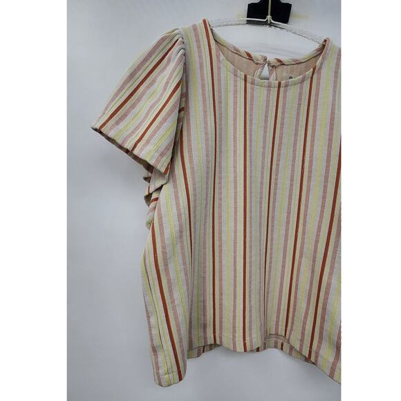 Madewell Flutter Sleeve Striped Top Size Small Style MD081 - Picture 6 of 9